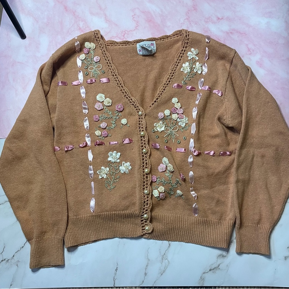 Vintage Lacy Afternoon cottagecore cardigan
